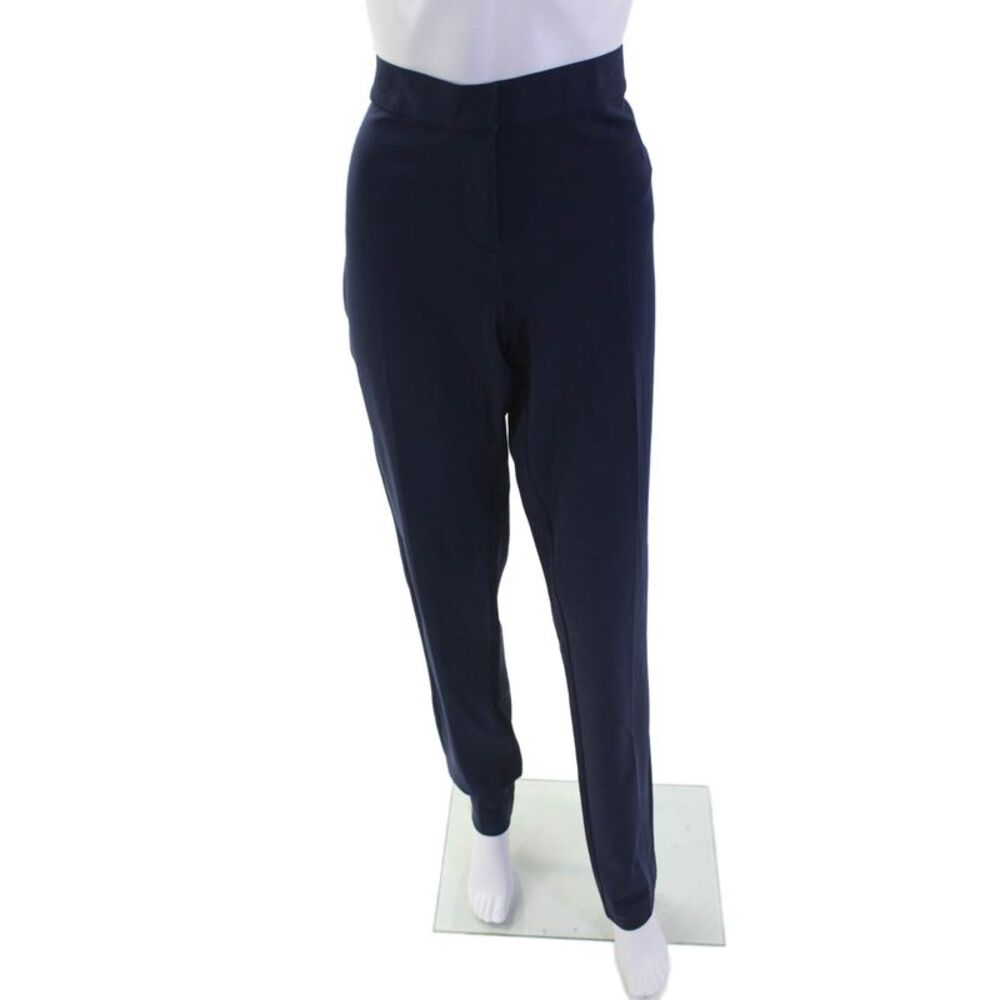 Sharis Womens High Rise Creased Slim Leg Dress Pants Navy Blue Size EUR 50